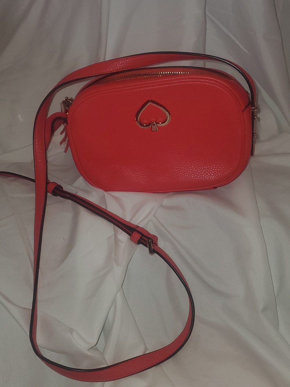 Kate Spade New York Red/Coral Leather Crossbody Bag